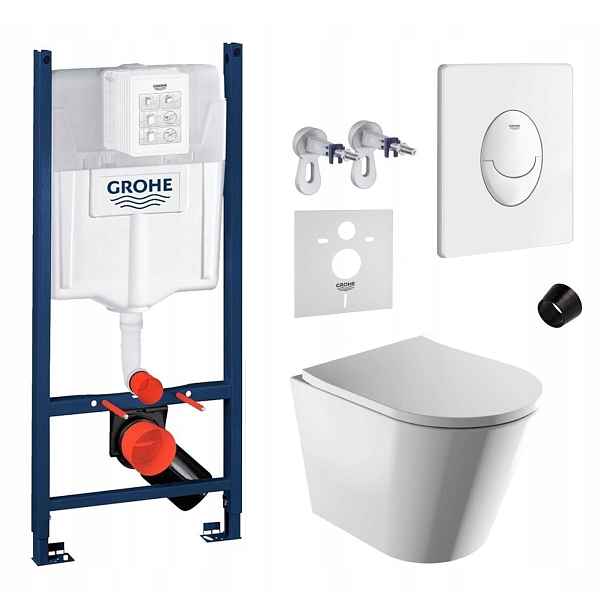Podomítkový set Wc rám Grohe Wc mísa Rim Omnires tlačítko Fresh