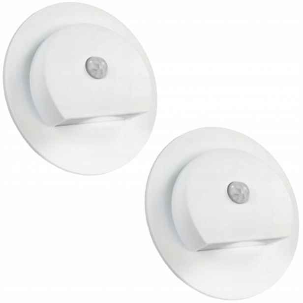 2 X Bílá Schodišťová Led Lampa Schodišťové Osvětlení Senzor Pohybu Soumraku