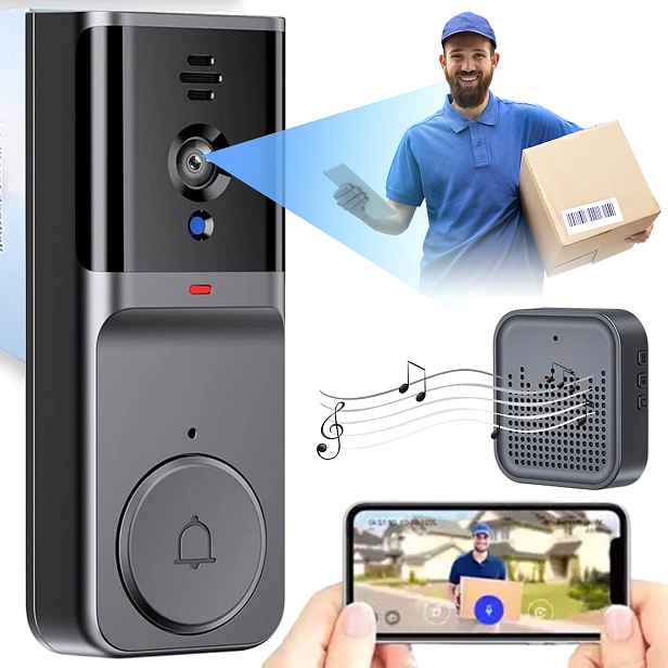 Inteligentní Videotelefon Videodomofon Secure Video Wifi Hd Bezdrátový