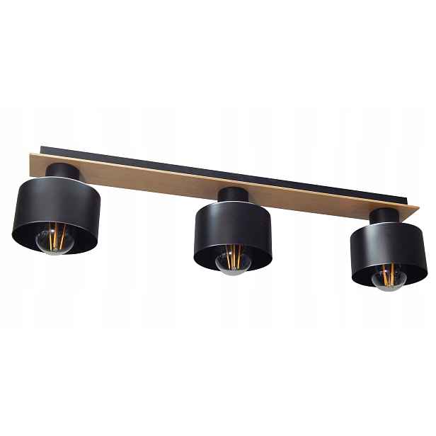 Lampa Stropní Svítidlo Stropní Lustr 015-3PL Led E27 Loft Dřevo Obývací Pokoj Kuchyně
