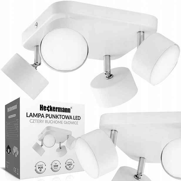 Led bodové svítidlo Heckermann 8795318A Bílá 4x hlava