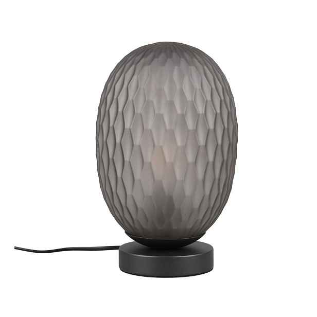 Matně černá stolní lampa se skleněným stínidlem (výška 28,5 cm) Facette – Trio