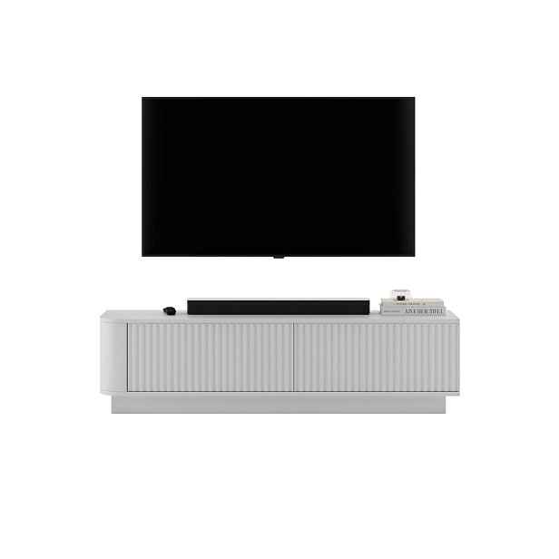 Meble Lindner TV stolek Aurora bílý matný 140 cm s podstavcem