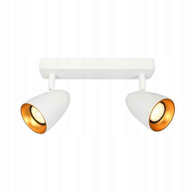 Tino Minimalistická bílo-zlatá lampa 2 nastavitelné reflektory GU10 2X10W