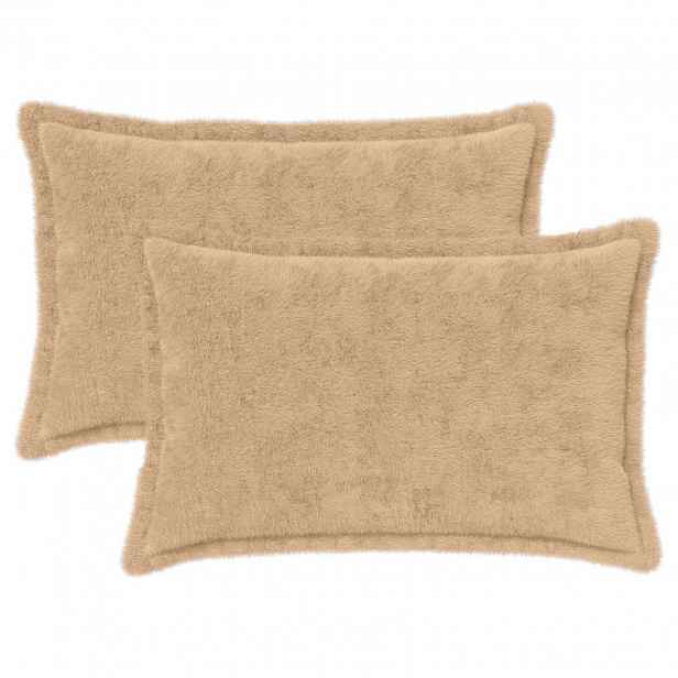 vidaXL Povlak na polštář 2 ks HOUTEN Krémová 30 x 50 cm Umělá králičí