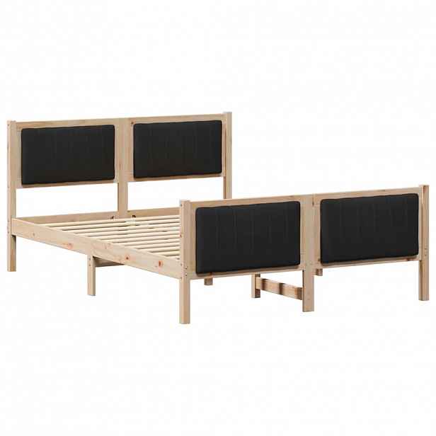 vidaXL Rám postele Hnědo-černá 140 x 200 cm Masivní borovicové dřevo