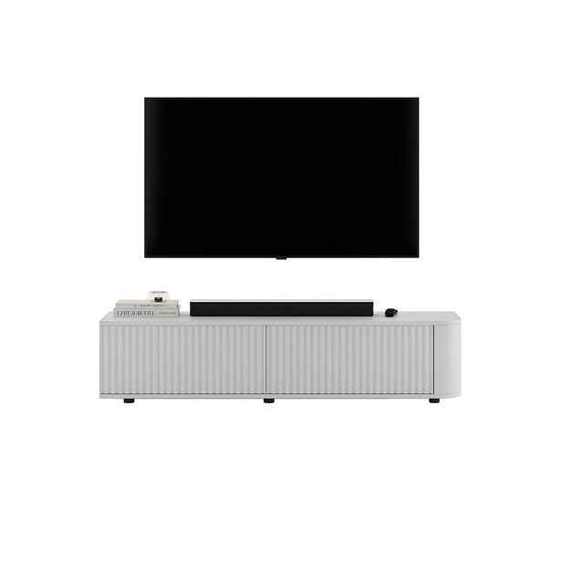 Meble Lindner TV stolek Aurora bílý matný 140 cm s nízkými nožkami