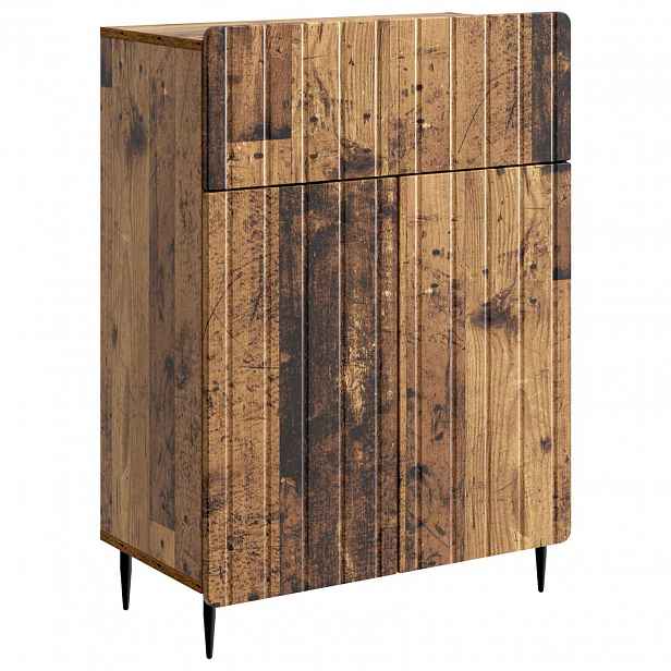 vidaXL Servírovací skříň Staré dřevo 66 x 34,5 x 92 cm
