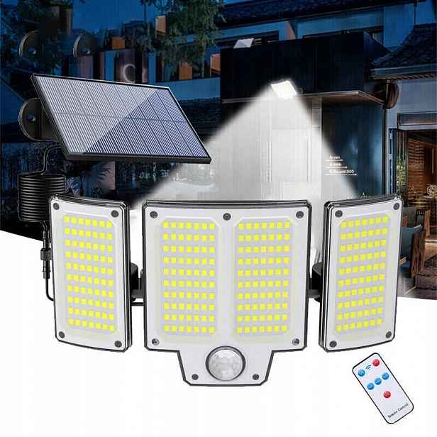 Solární Lampa Halogenový Senzor Pohybu Soumraku 280 Led Pro Zahradu Do Garáže