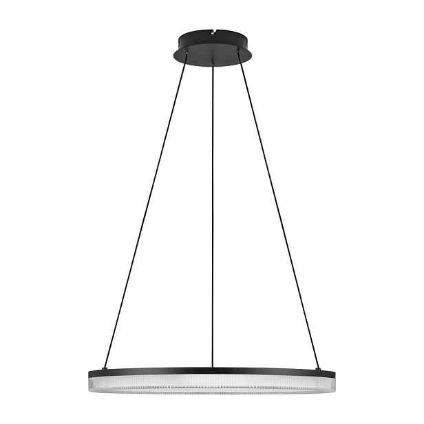 Matně černé hliníkové LED stmívatelné závěsné svítidlo se stínidlem z akrylového skla ø 60 cm Lonela – Nova Luce