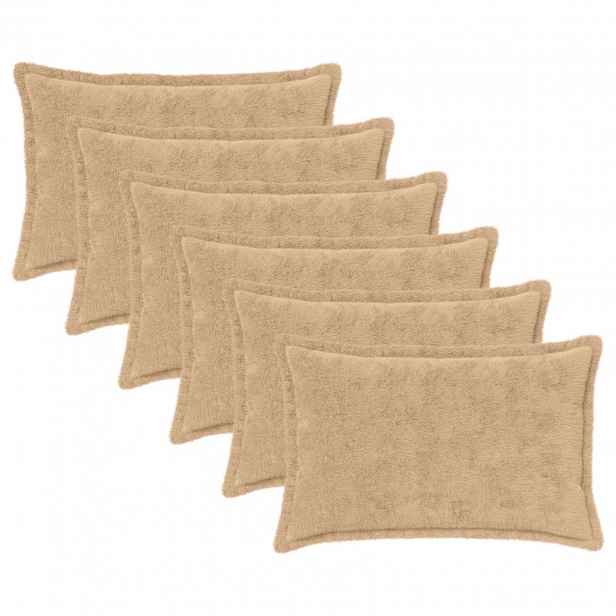 vidaXL Povlak na polštář 6 ks HOUTEN Krémová 30 x 50 cm Umělá králičí