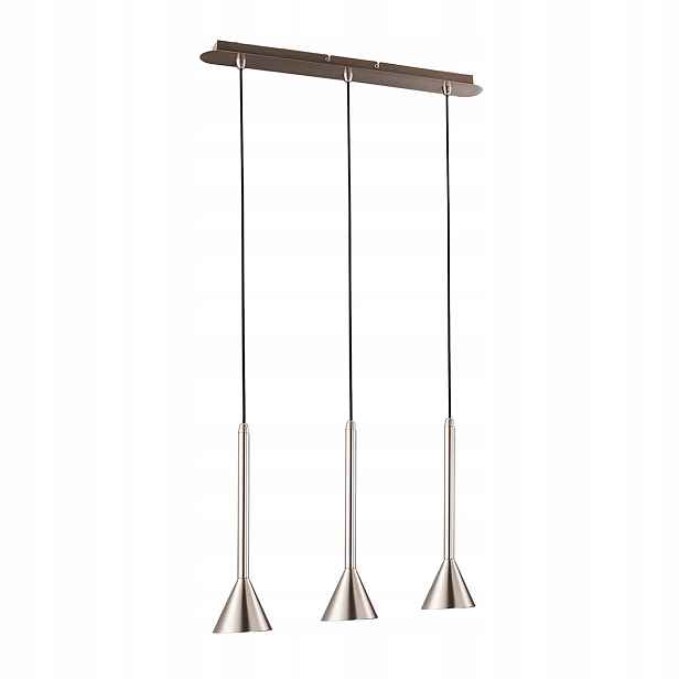 Závěsná lampa trojitá stříbrná, kovová, nad stůl, bar, deska Italux