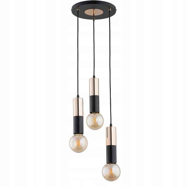 Alfa Formule závěsná lampa černo-zlatá tuba 3xE27 max 15W IP20