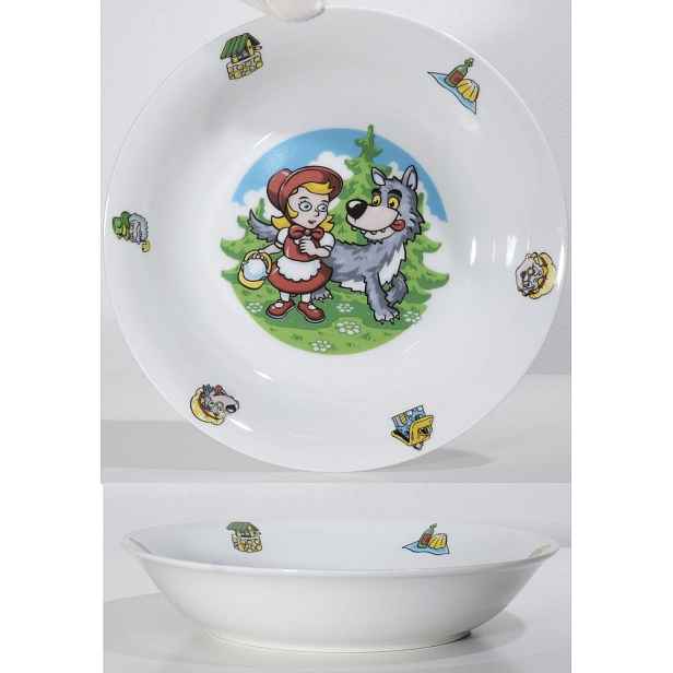 talíř d19cm hluboký. KARKULKA dětský, porcelán