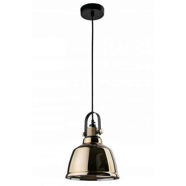Závěsná lampa Amalfi Černá Zlatá Stínidlo 1xE27 20 cm Stropní Svítidlo Pokoj Dům