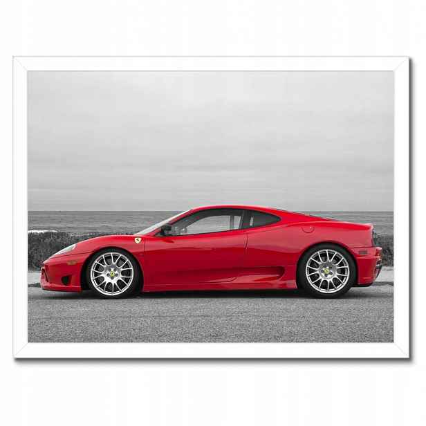 Plakáty v rámu 40x30 Červené ferrari na pláži