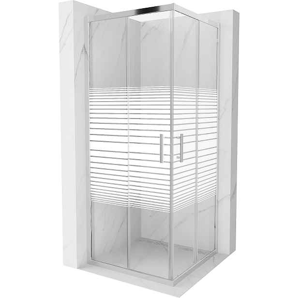 Sprchový kout MEXEN RIO transparentní/proužky 80x80 cm
