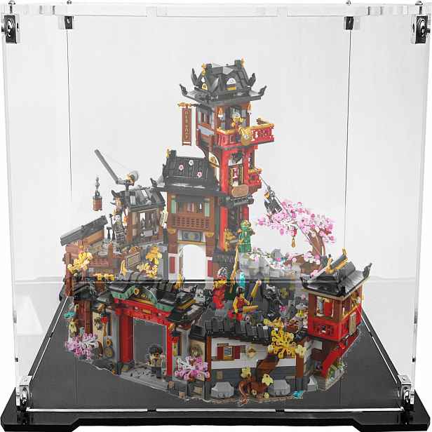 Vitrína s černou základnou pro stavebnici Lego 771861 Ninjago Staré město