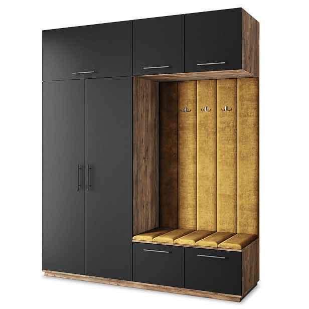 MASSENO MODERNÍ PŘEDSÍŇOVÁ SESTAVA REMA, 200/240/60 cm, dub Lefkas
