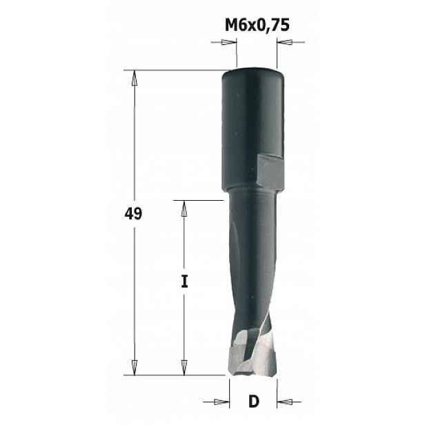 Cmt 380.080.11 Fréza Domino D=8 I=28 L=49 S=M6x0,75