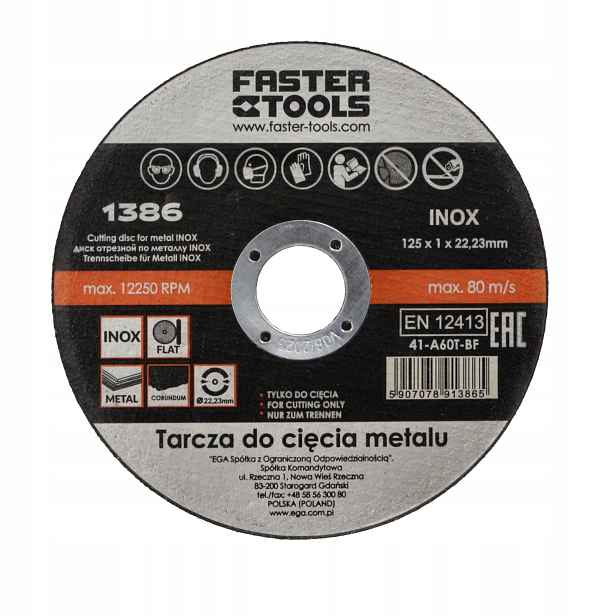 Faster Tools Řezací kotouč na kov Inox 125 x 1,0 50 ks