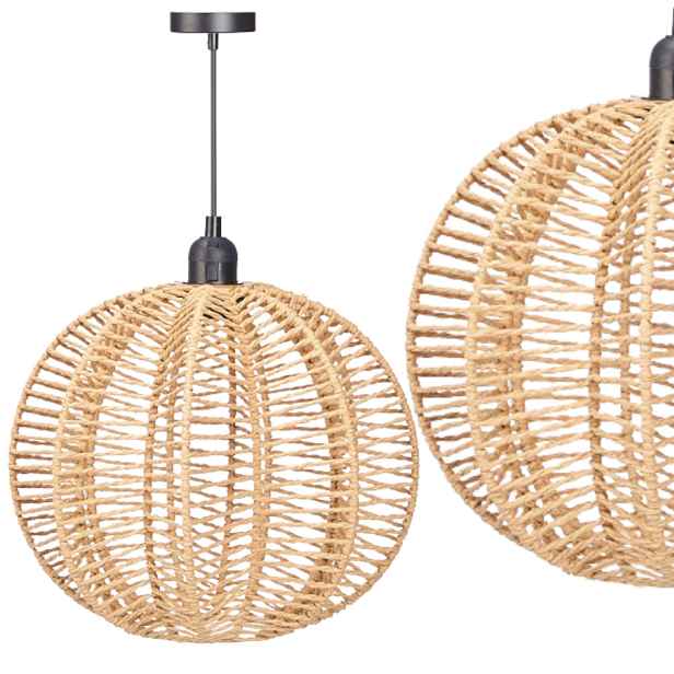 Závěsná Lampa Boho kulatá, pletené ozdobné osvětlení do ložnice obývacího pokoje
