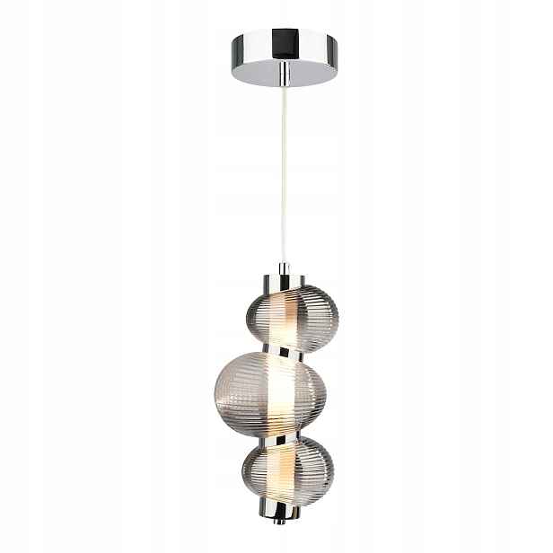 Závěsná Led lampa designová chromovaná skleněná stínítka 3000K do obývacího pokoje Milagro