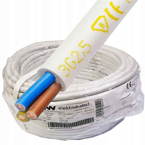 Kabelový Kabel 3x2,5 mm Lanko Cu kulatý dílna 25 m