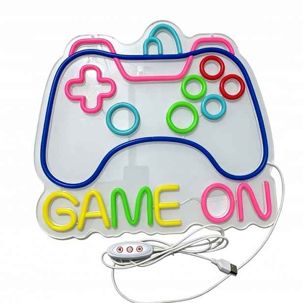 Neonová Led Lampa Na Zeď Usb Noční Pad Gamepad Dekorace Gamera