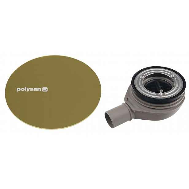 Polysan - Vaničkový sifon Mirai, průměr 90 mm, s krytkou, zlatá 72730G