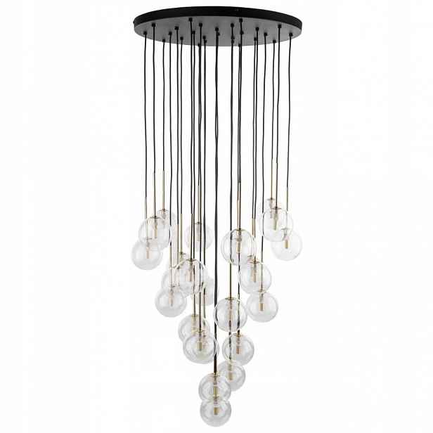 Závěsná lampa Nilos černé průhledné stínidlo 26xG9 Moderní Osvětlení