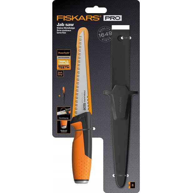 Fiskars Pro Powertooth Zubovaná pila pro řezání desek typu g-k s krytem SoftGrip