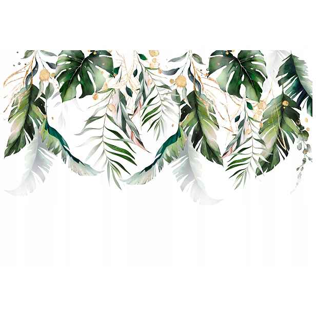 Fototapeta Monstera Zlaté listy Akvarel na bílém pozadí 368x254 lepidlo