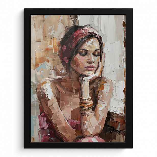 MuchoWow PLAKÁT V RÁMU Žena - vzhled malby - portrét - moderní 30x40 cm
