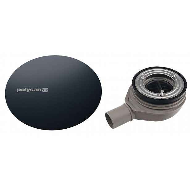Polysan - Vaničkový sifon Mirai, průměr 90 mm, s krytkou, gun metal 72730GM