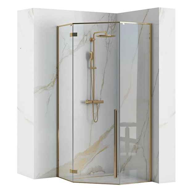 Sprchový kout Rea DIAMOND 90x90 cm zlatý