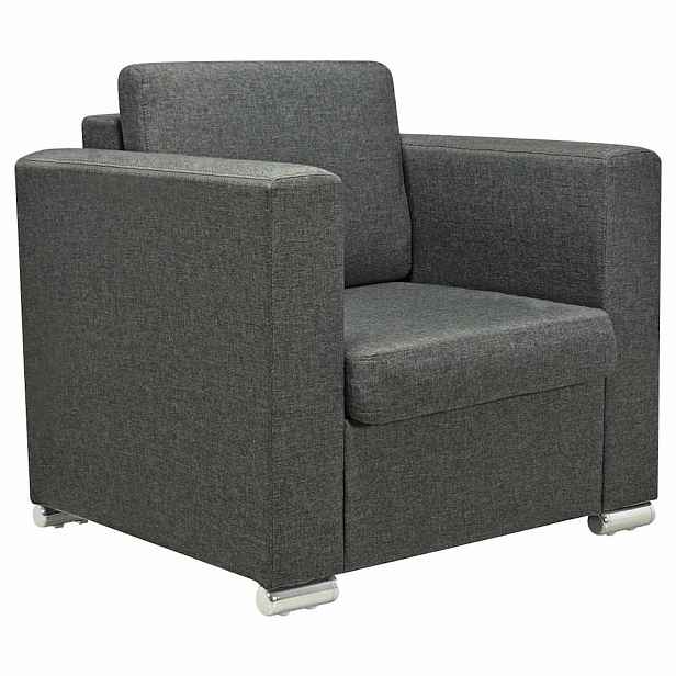 vidaXL Křeslo tmavě šedé textil