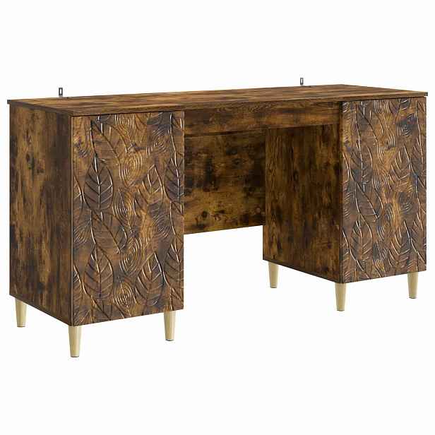 vidaXL Stůl Kouřový dub 142,5 x 50 x 75 cm Kompozitní dřevo