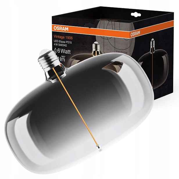 Dekorativní Led žárovka E27 4W Dýmová Filament Stmívatelná Vintage 1906