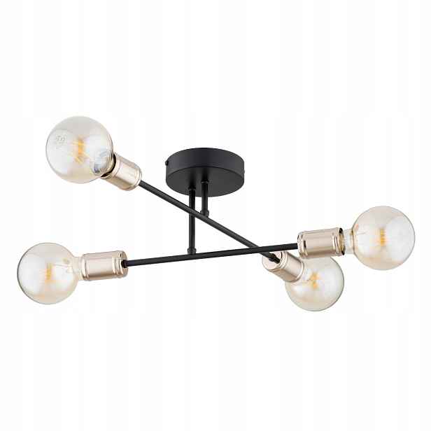 Stropní svítidlo Alfa Estena černo-zlatá loft 4xE27 15W nastavitelná