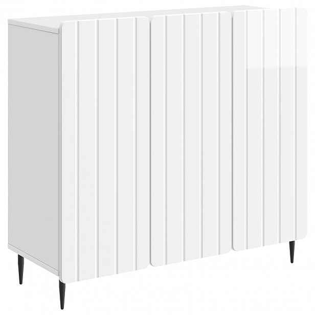vidaXL Servírovací skříň Bílá s vysokým leskem 89 x 34,5 x 82 cm