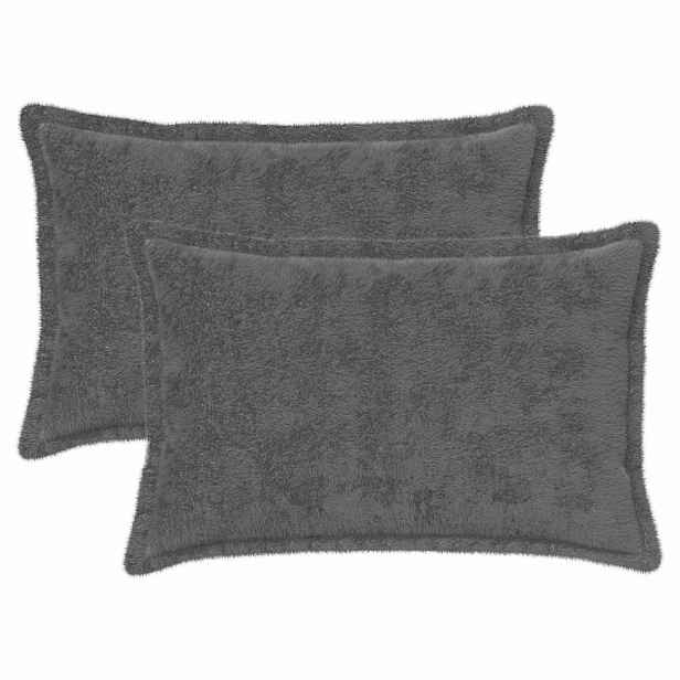 vidaXL Povlak na polštář 2 ks HOUTEN Tmavě šedá 30 x 50 cm