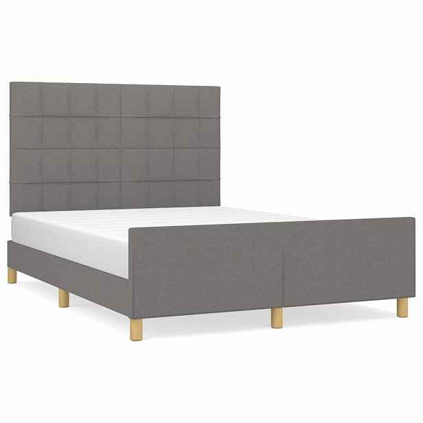 vidaXL Postel bez matrace tmavě šedá 140 x 200 cm textil