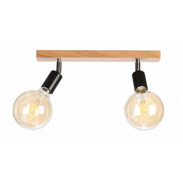 Dřevěná stropní lampa loftová dvojitá lišta Dub do obývacího pokoje kuchyně Stylová