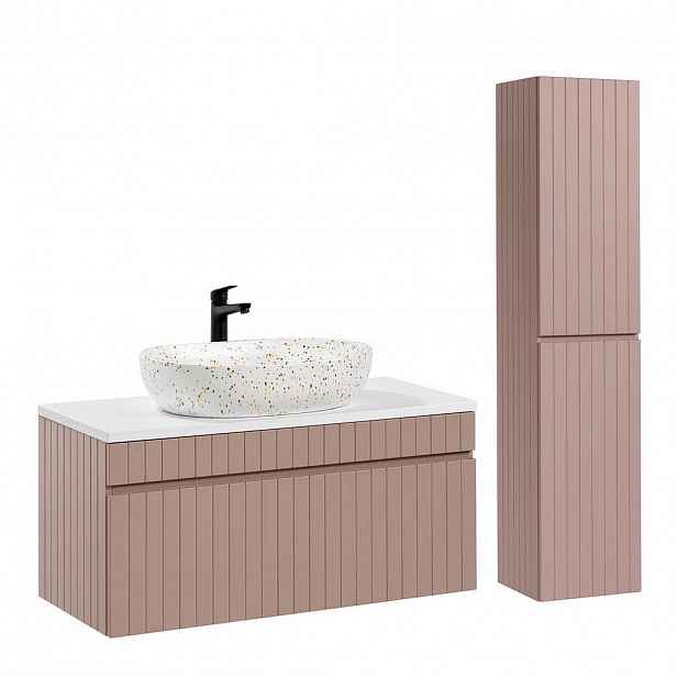 Petits-meubles KOUPELNOVÝ NÁBYTEK 100.4cm Zelie 2er-Set Rose