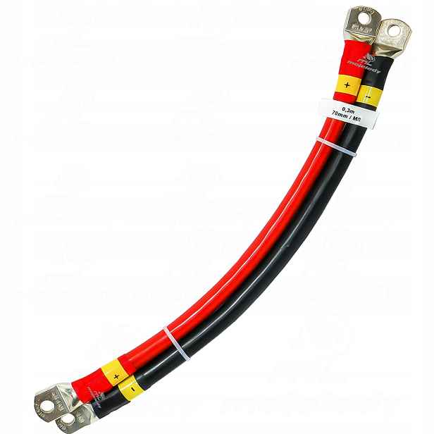 sada 2x 30 cm kabel Lgy 70 mm 70 M8 pro kované akumulátory