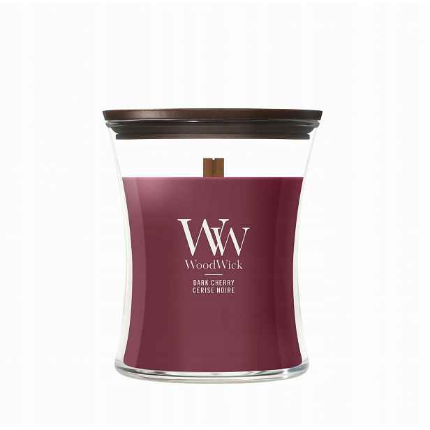 Střední vonná svíčka WoodWick Dark Cherry