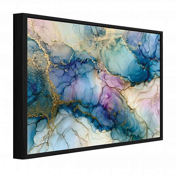 Obraz V Černém Rámu Na Plátně Mramor Abstrakce Obývací Pokoj Ložnice 60x40