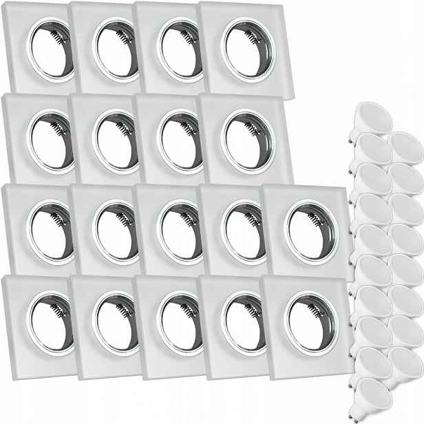 18X Skleněná Lampička Moderní Svítidlo Čtverec Silné Sklo 7W Led Žárovka