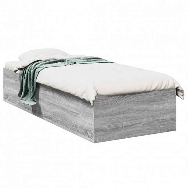 vidaXL Rám postele šedý sonoma 90 x 190 cm kompozitní dřevo